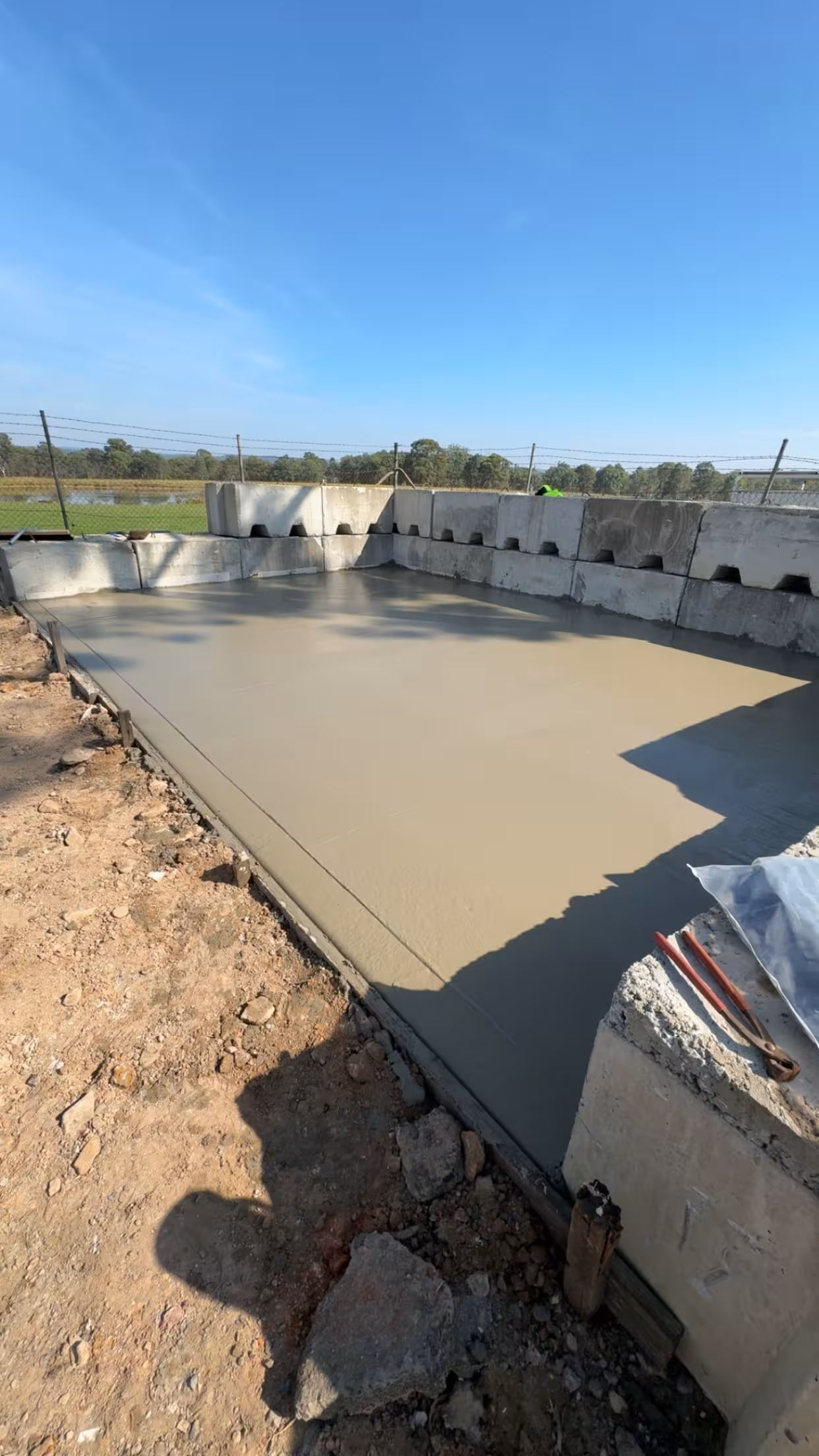 Concrete slab poured within timber formwork on a Western Sydney site
