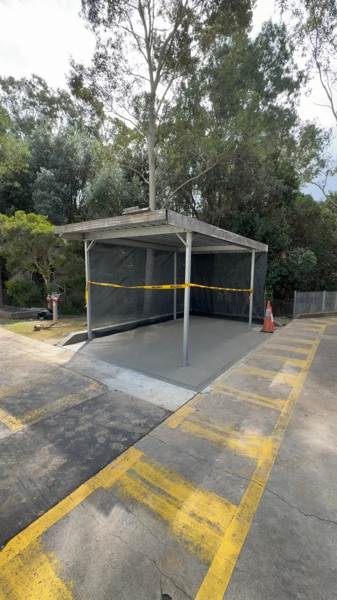 Outdoor Sheds & Workshops project — Reinforced concrete slab poured as a shed base